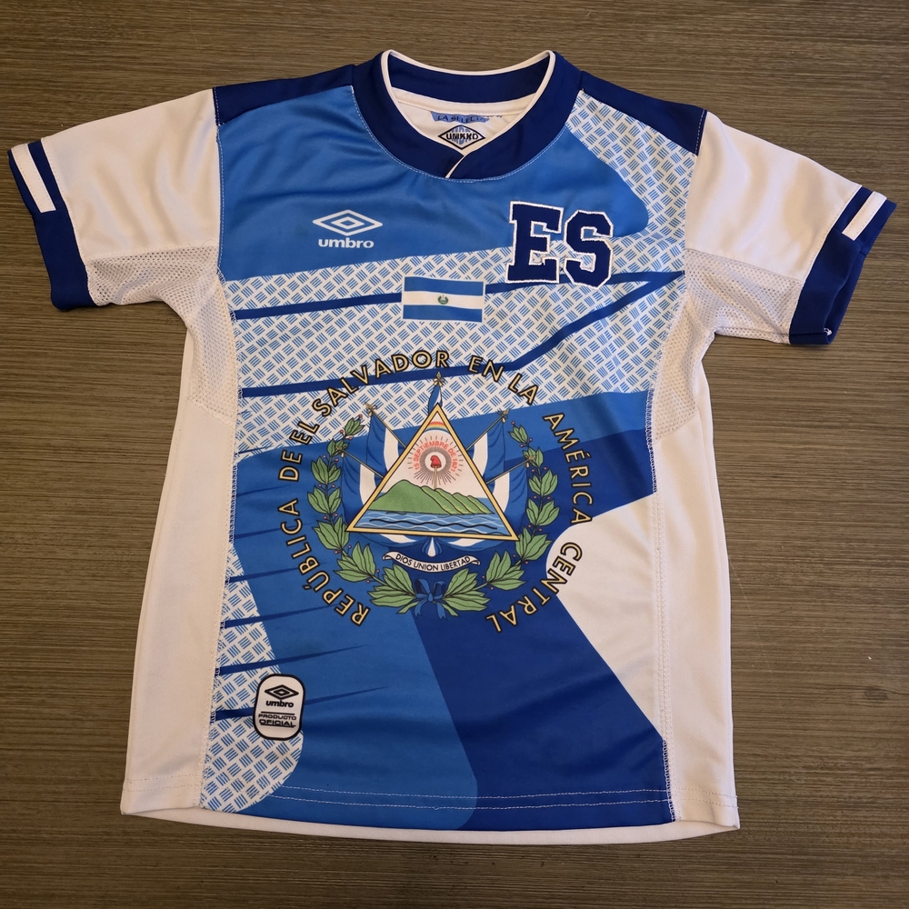 Umbro Kids Blue and White El Salvador Jersey